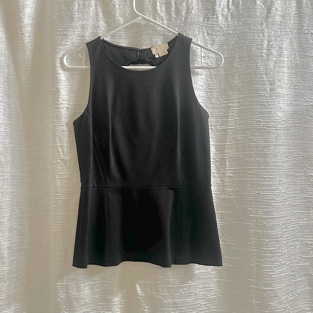 Kate Spade peplum black blouse with bows